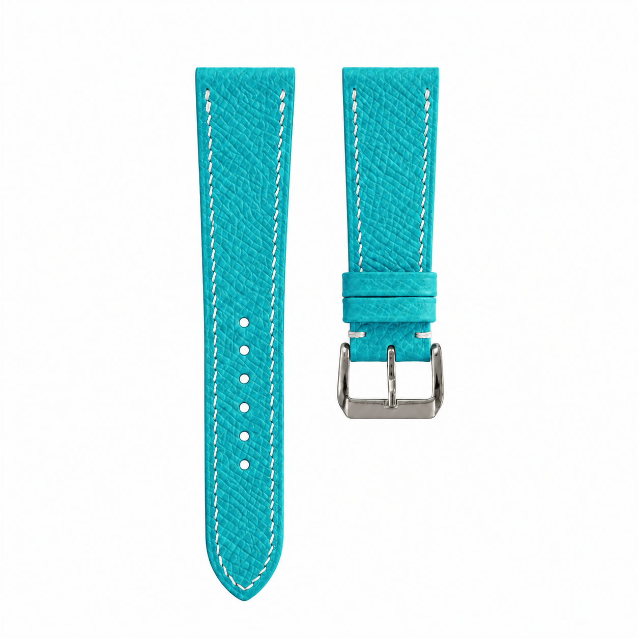 Flat Turquoise Epsom Leather Watch Strap