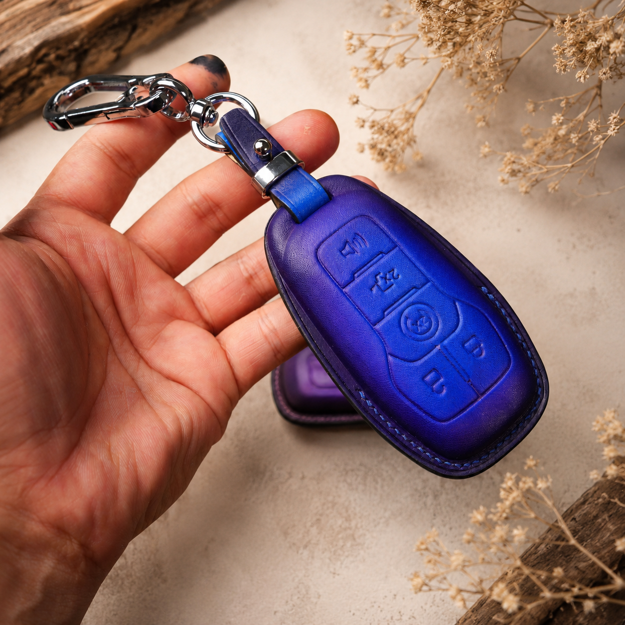 Ford Mustang smart key leather cover