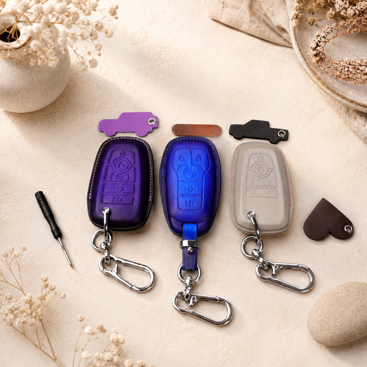 Ford Mustang smart key leather cover