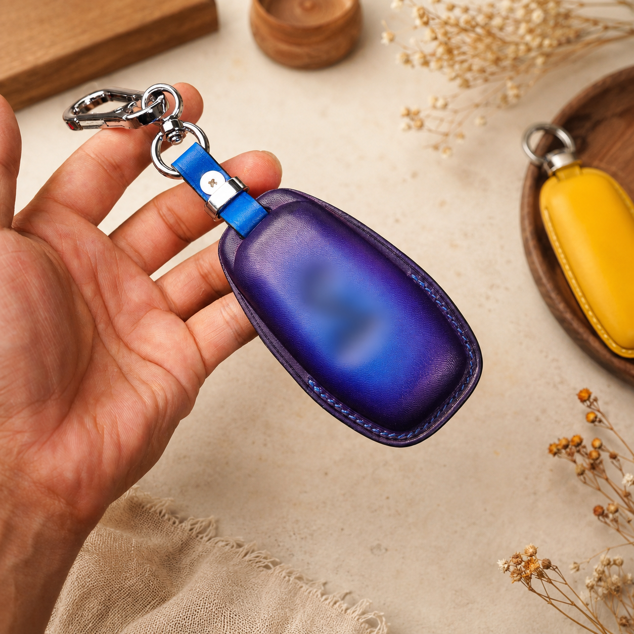 Ford Mustang smart key leather cover