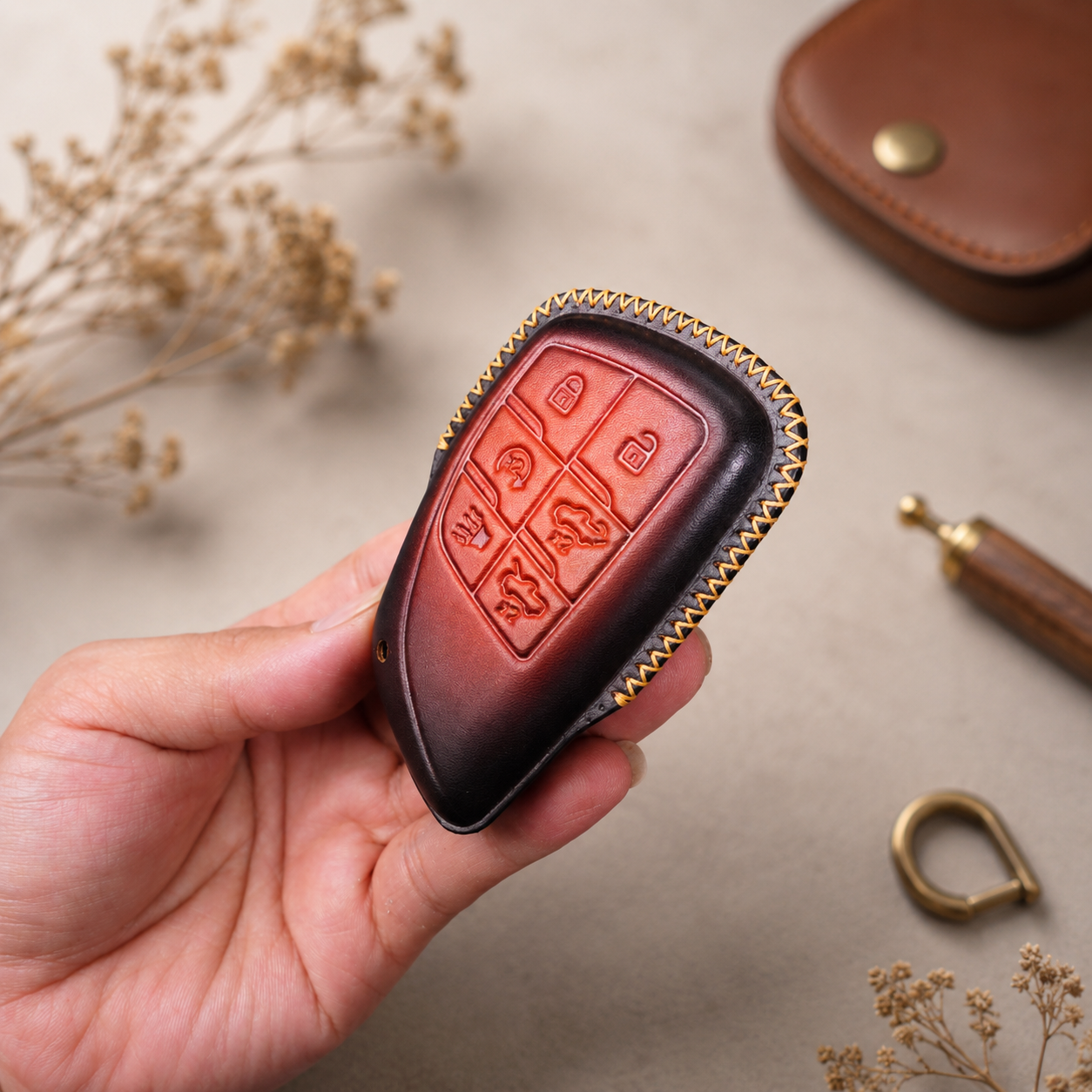 GMC AT4 smart key leather cover