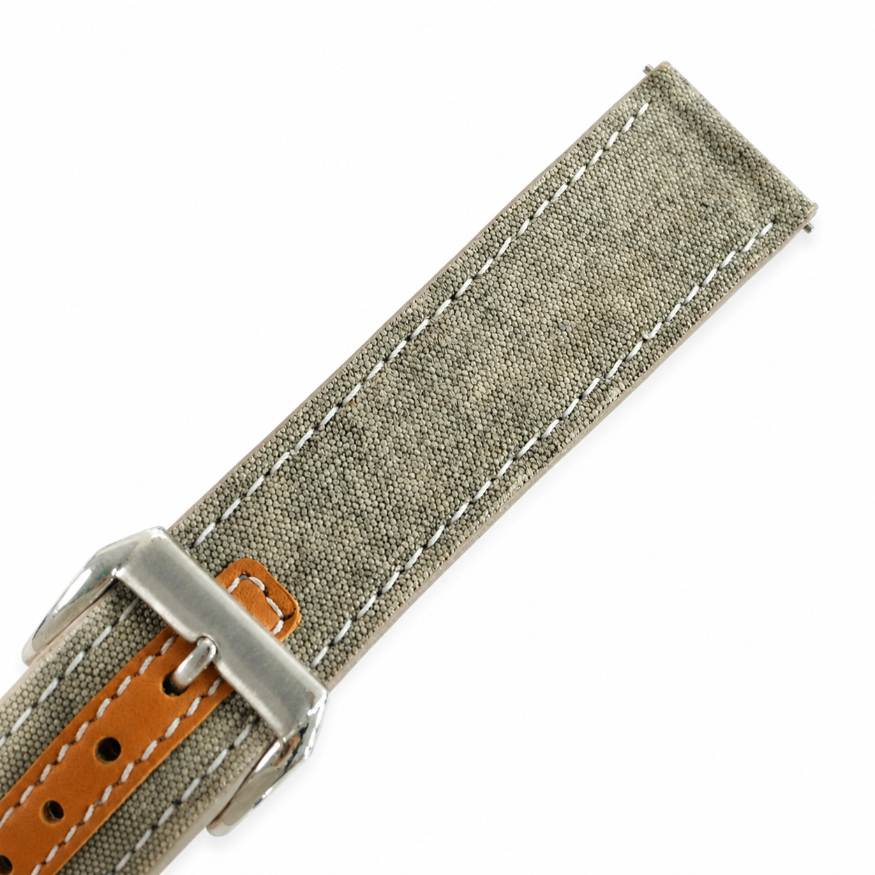 Gray Beige Sailcloth Canvas Watch Strap