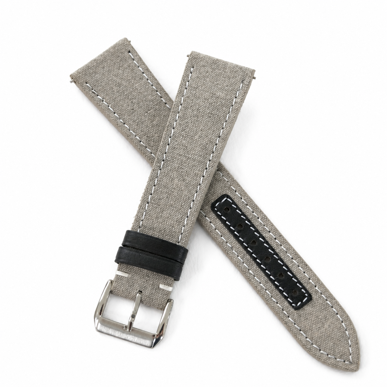 Gray Sailcloth Canvas Watch Strap