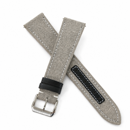 Gray Sailcloth Canvas Watch Strap