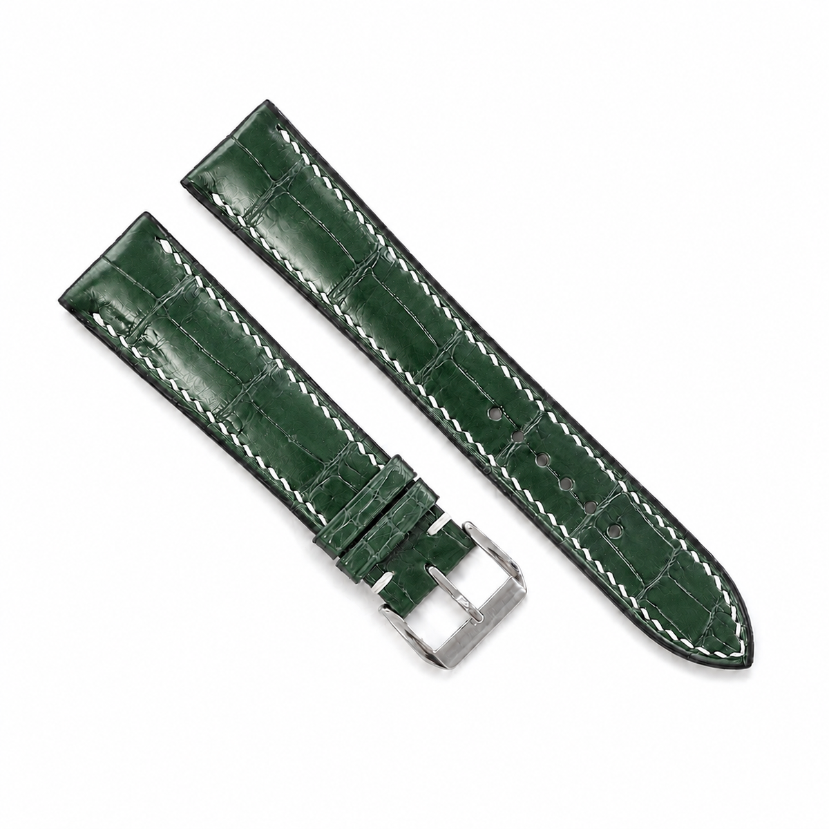 Green Alligator Leather Watch Strap - Photo 2