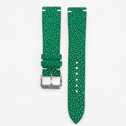 Green Stingray Leather Watch Strap - Photo 1