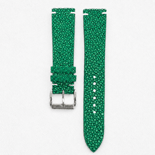 Green Stingray Leather Watch Strap - Photo 1