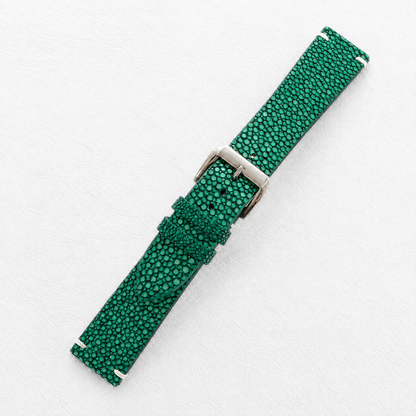 Green Stingray Leather Watch Strap - Photo 2