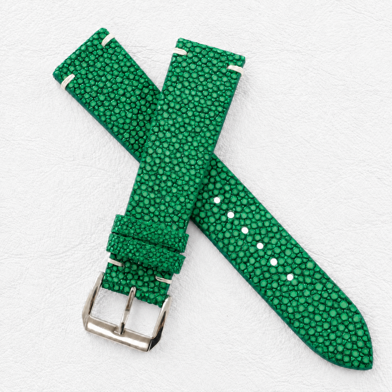 Green Stingray Leather Watch Strap - Photo 5