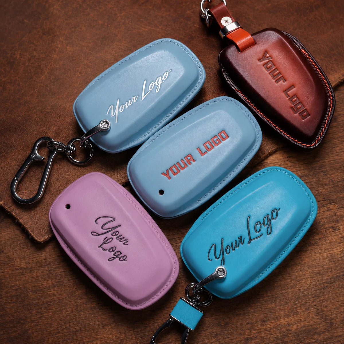 Handcrafted Leather Key Fob Cover Compatible with Ford Bronco - Photo 3