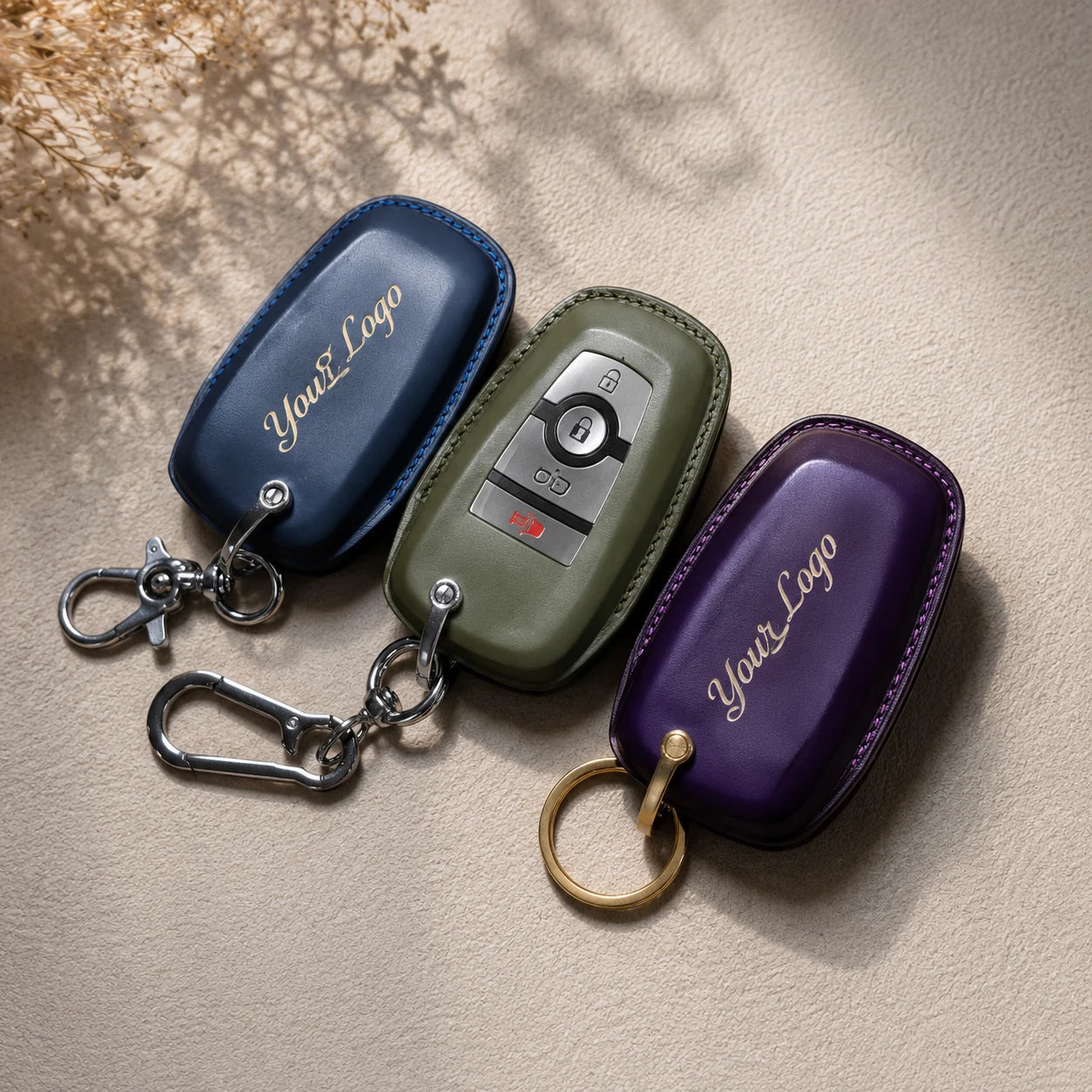 Handcrafted Leather Key Fob Cover Compatible with Ford Bronco - Photo 4