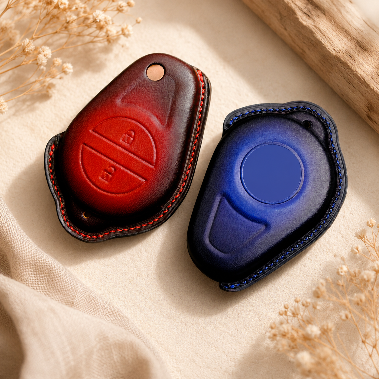 Harley touring 2-button fob leather cover
