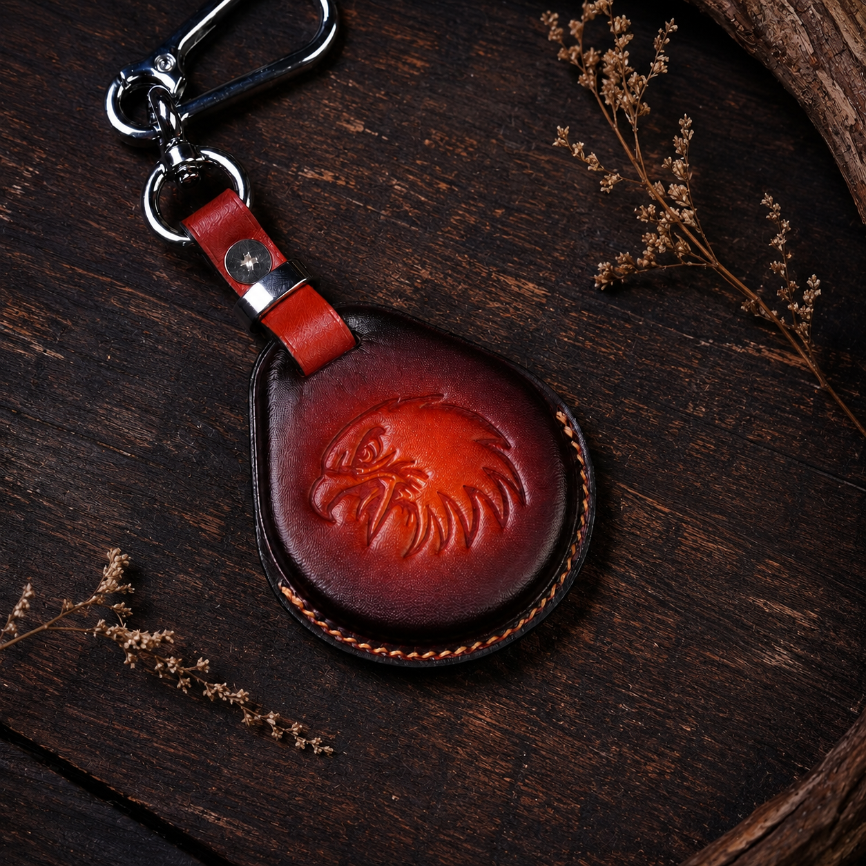 Harley keyless fob leather cover eagle design