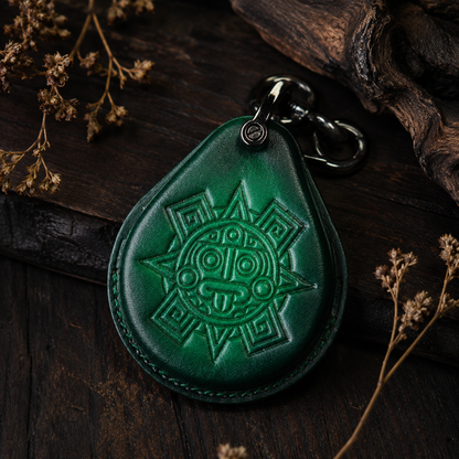 Harley keyless fob green leather cover
