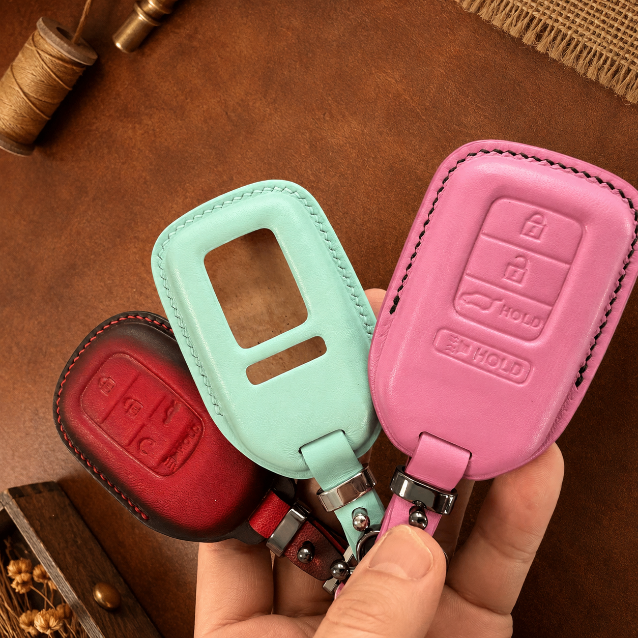 Honda Accord Civic leather smart key cover