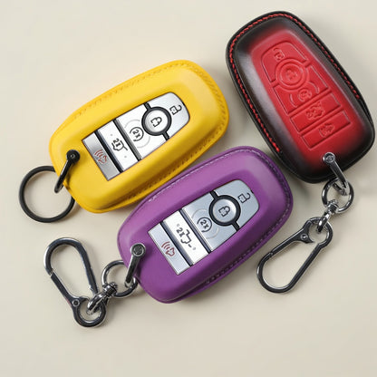 Custom Leather Key Fob Cover Compatible with Lincoln