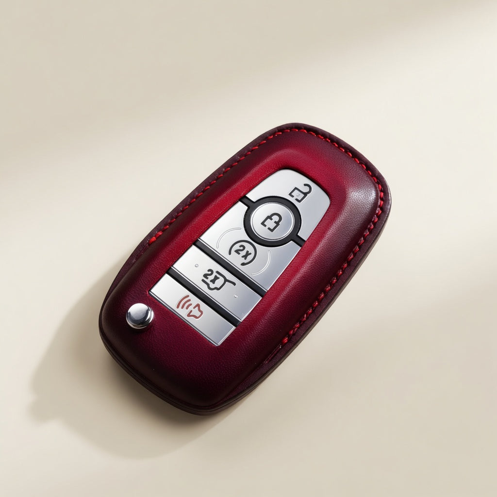 Handcrafted Leather Key Fob Cover - Compatible with Lincoln Aviator