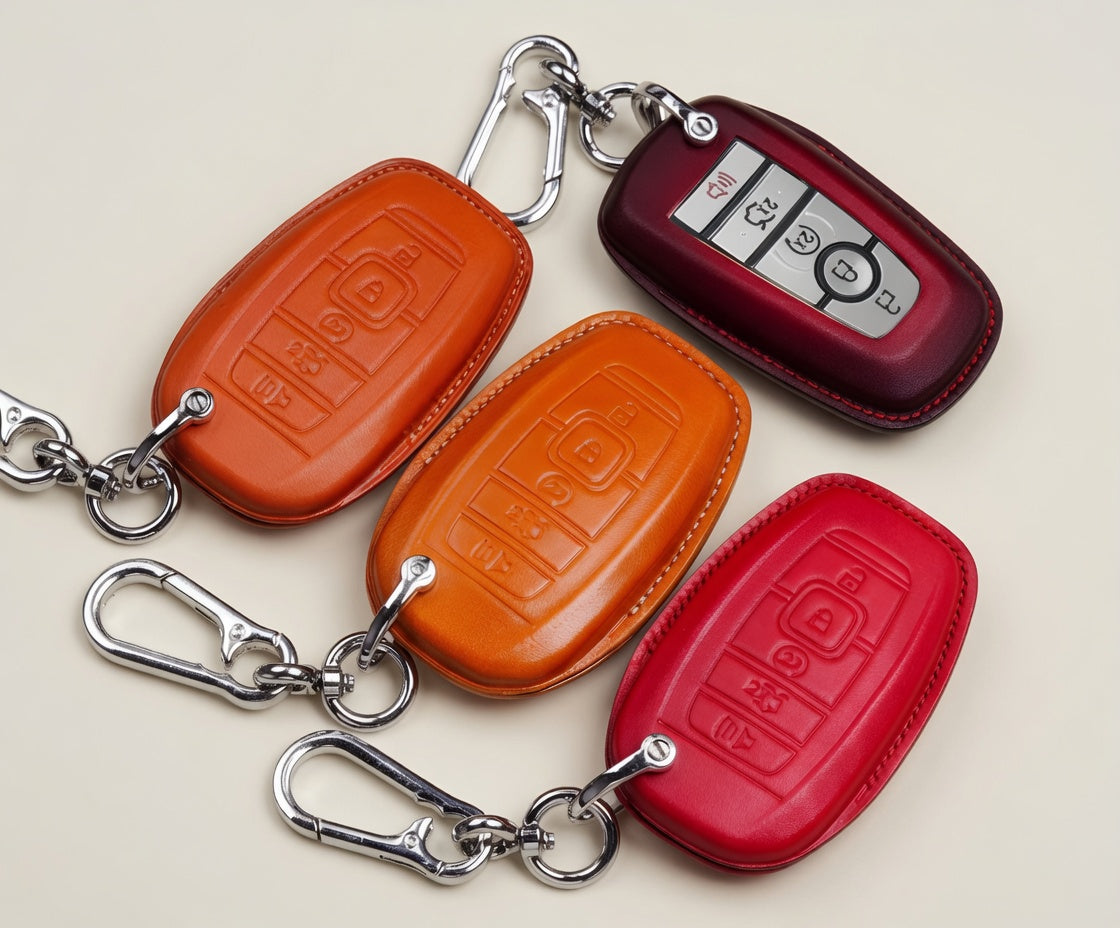 Handcrafted Leather Key Fob Cover - Compatible with Lincoln Aviator