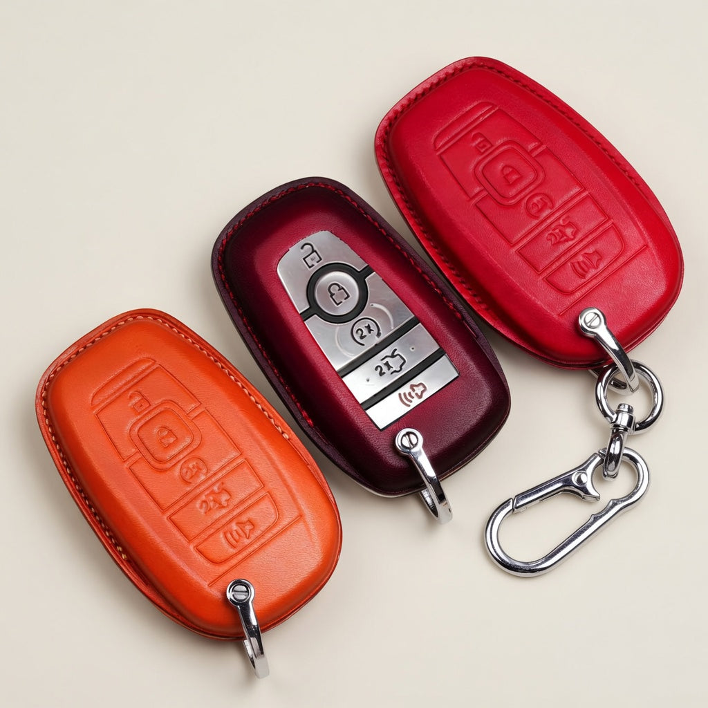 Handcrafted Leather Key Fob Cover - Compatible with Lincoln Aviator