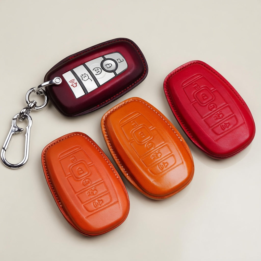 Handcrafted Leather Key Fob Cover - Compatible with Lincoln Aviator