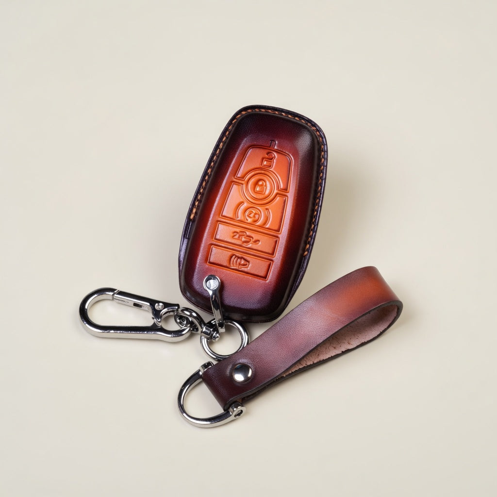 Handcrafted Leather Key Fob Cover - Compatible with Ford Trucks