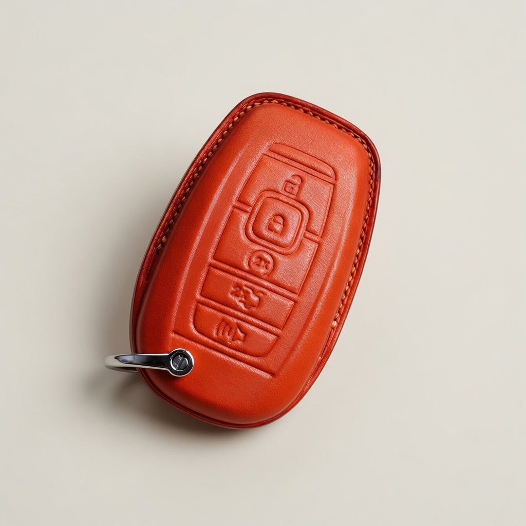 Handcrafted Leather Key Fob Cover - Compatible with Lincoln Aviator