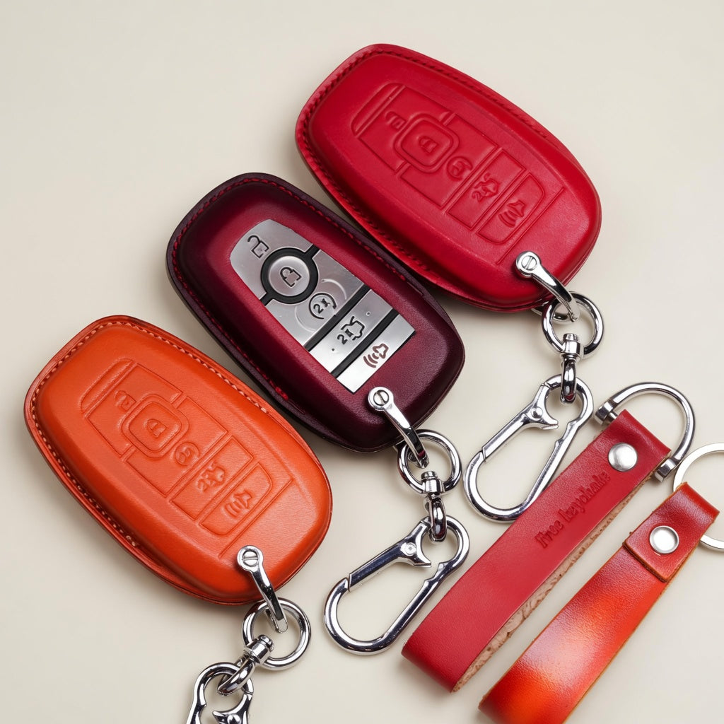 Handcrafted Leather Key Fob Cover - Compatible with Lincoln Aviator