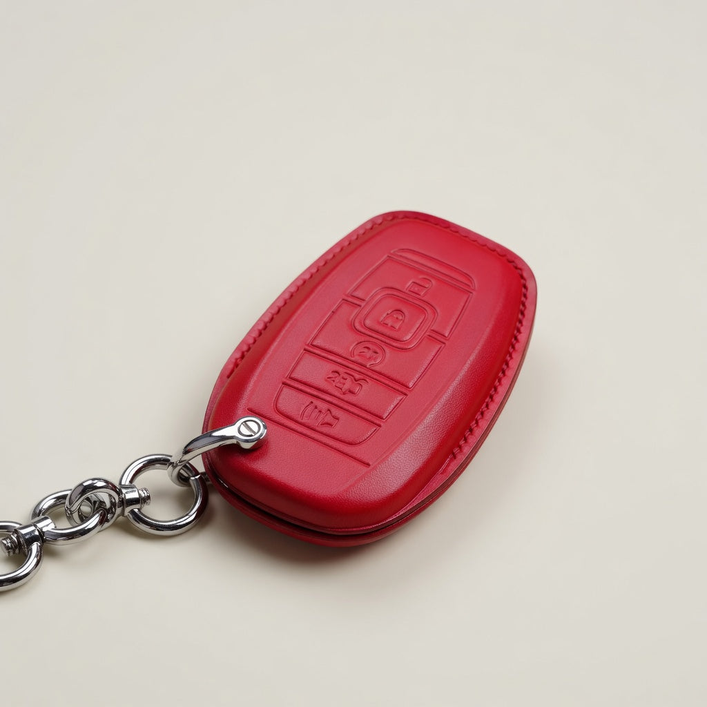 Handcrafted Leather Key Fob Cover - Compatible with Lincoln Aviator