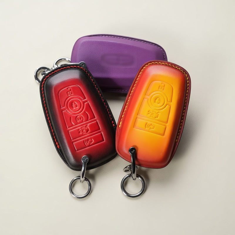 Lincoln leather key fob cover