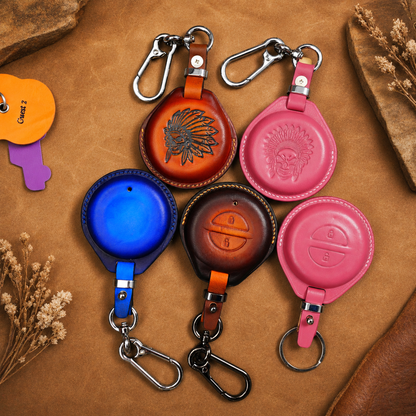 Indian round keyless fob leather cover