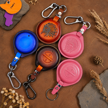 Indian round keyless fob leather cover