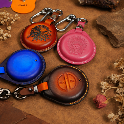 Indian round keyless fob leather cover