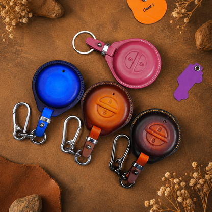 Indian round keyless fob leather cover