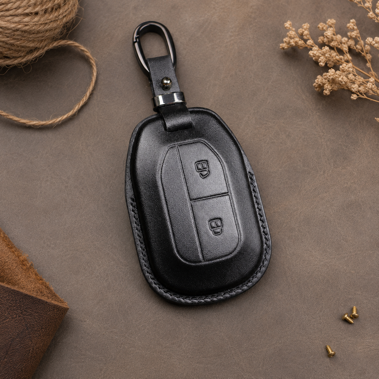 Indian Scout black leather smart key cover