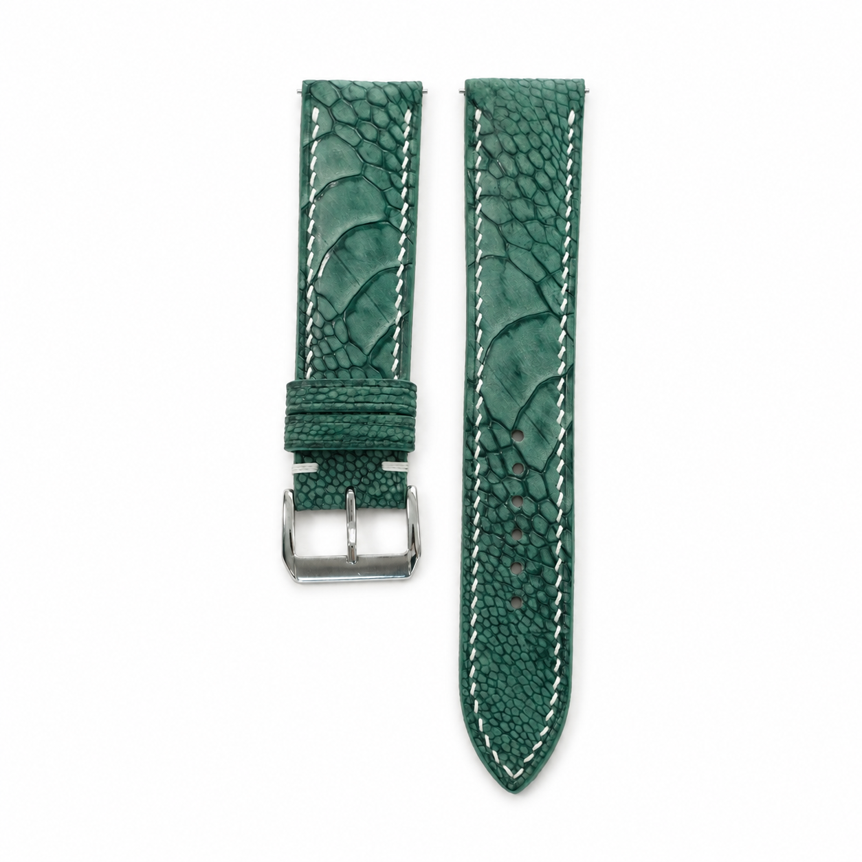 Jade Green Ostrich Leg Leather Watch Strap