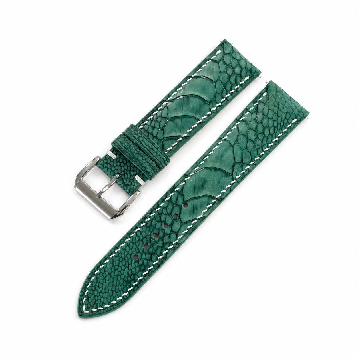 Jade Green Ostrich Leg Leather Watch Strap