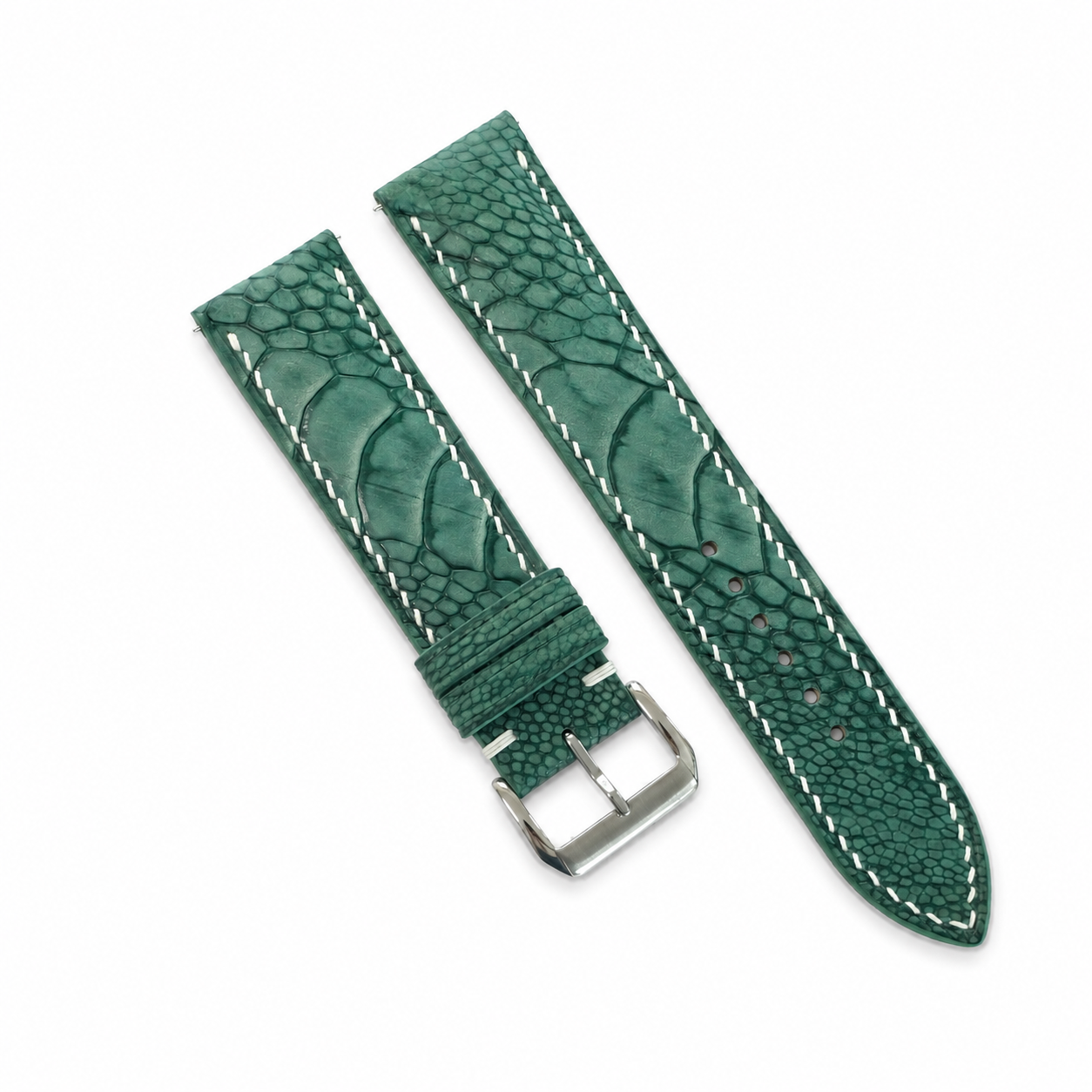Jade Green Ostrich Leg Leather Watch Strap