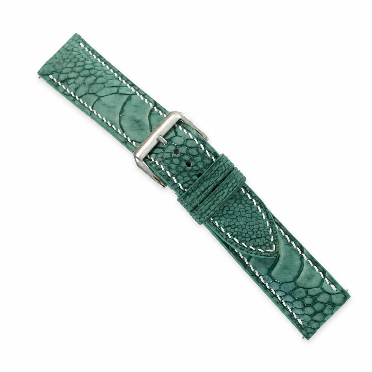 Jade Green Ostrich Leg Leather Watch Strap