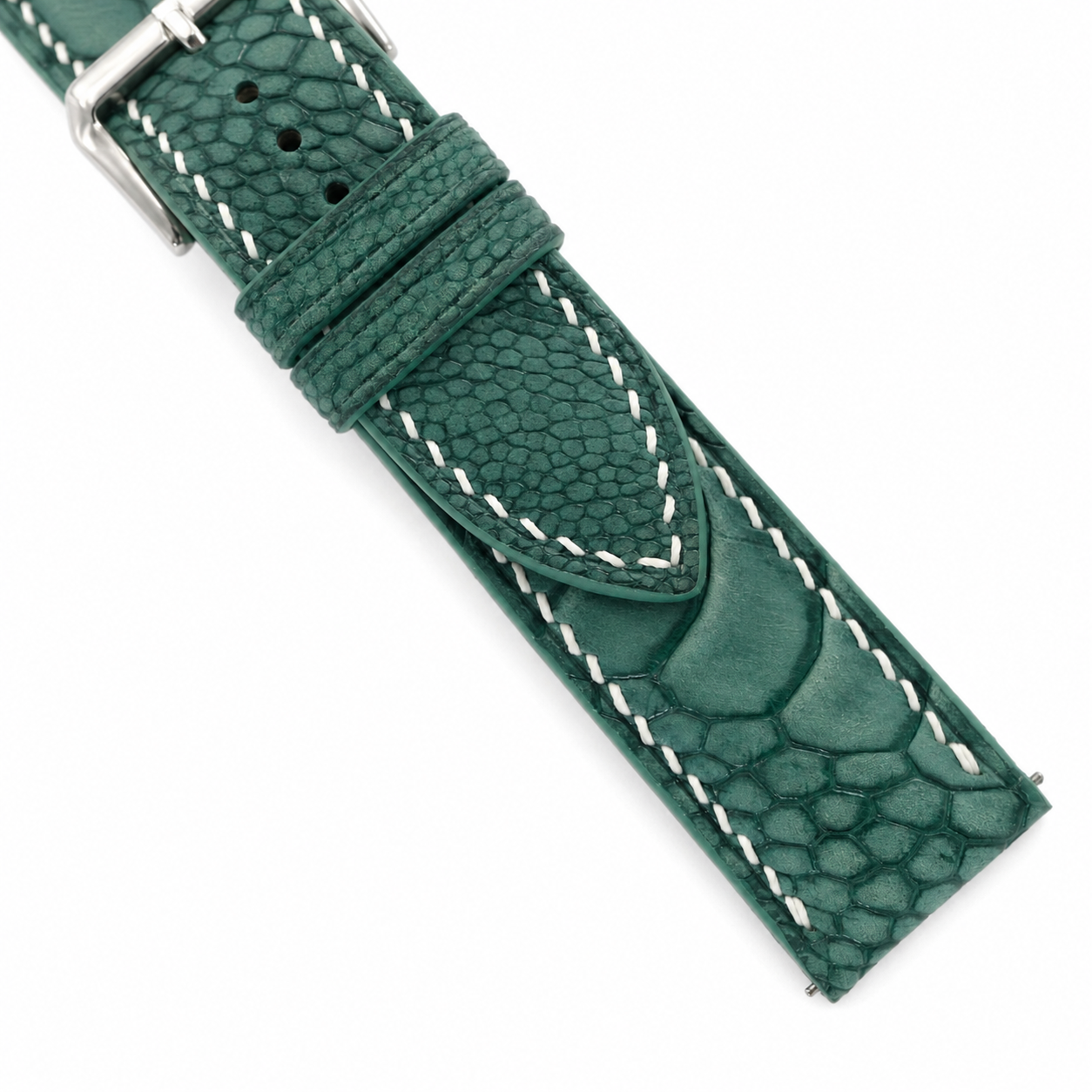 Jade Green Ostrich Leg Leather Watch Strap