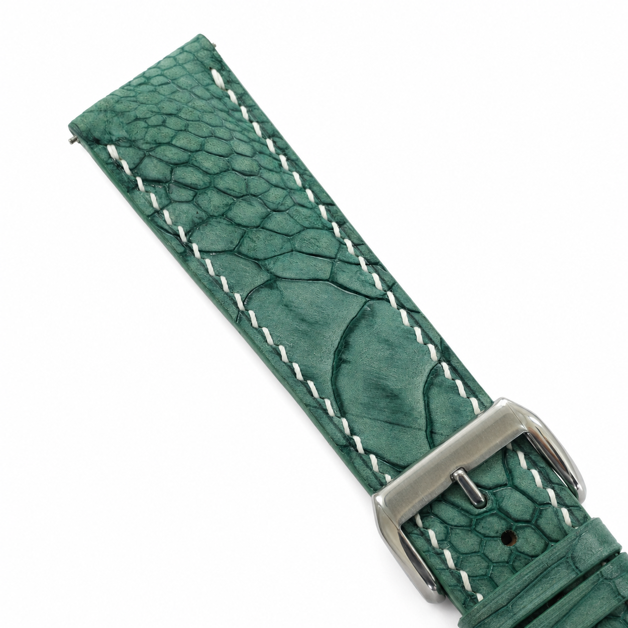 Jade Green Ostrich Leg Leather Watch Strap