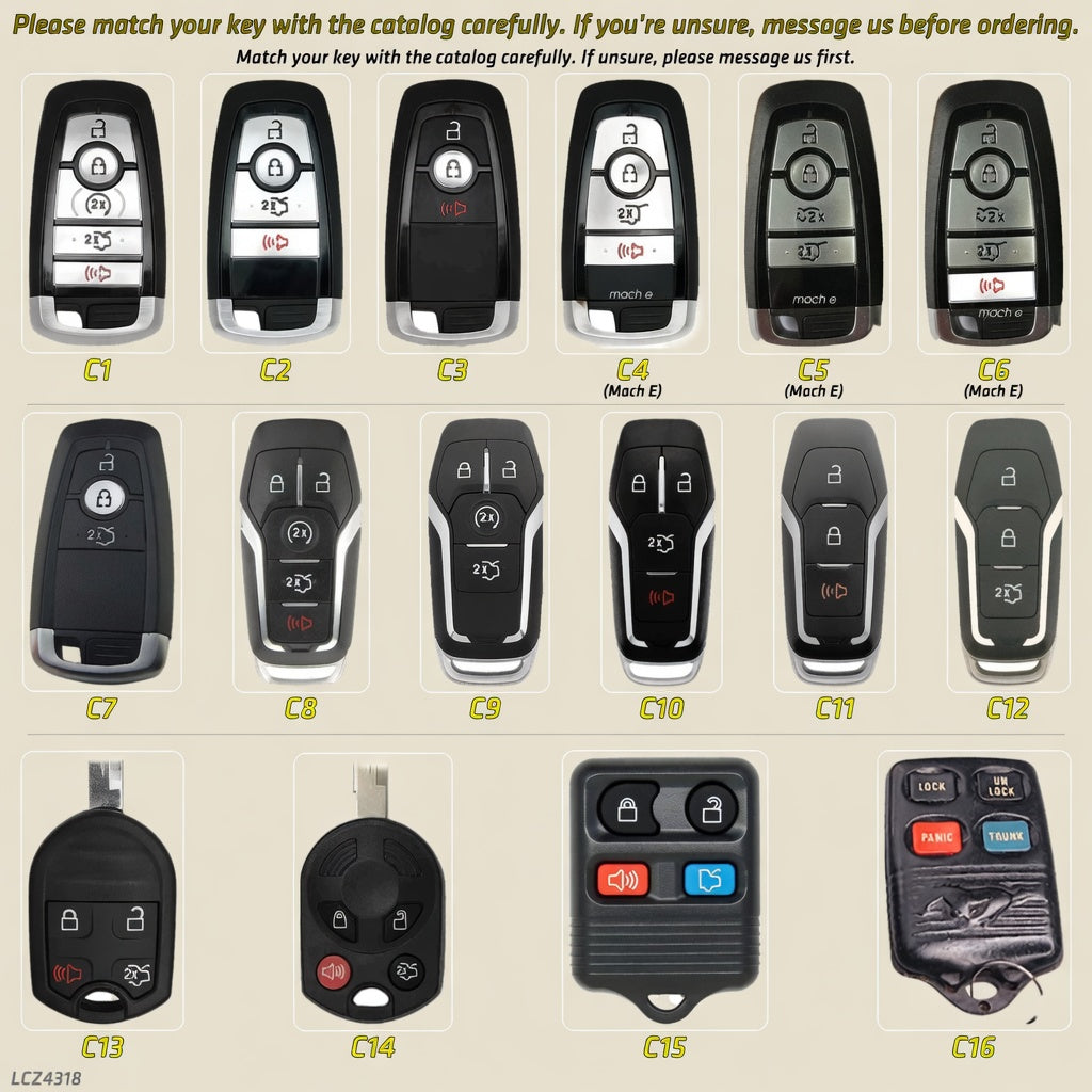 Key shape reference catalog - match your key shape (C1, C2, etc.) before ordering