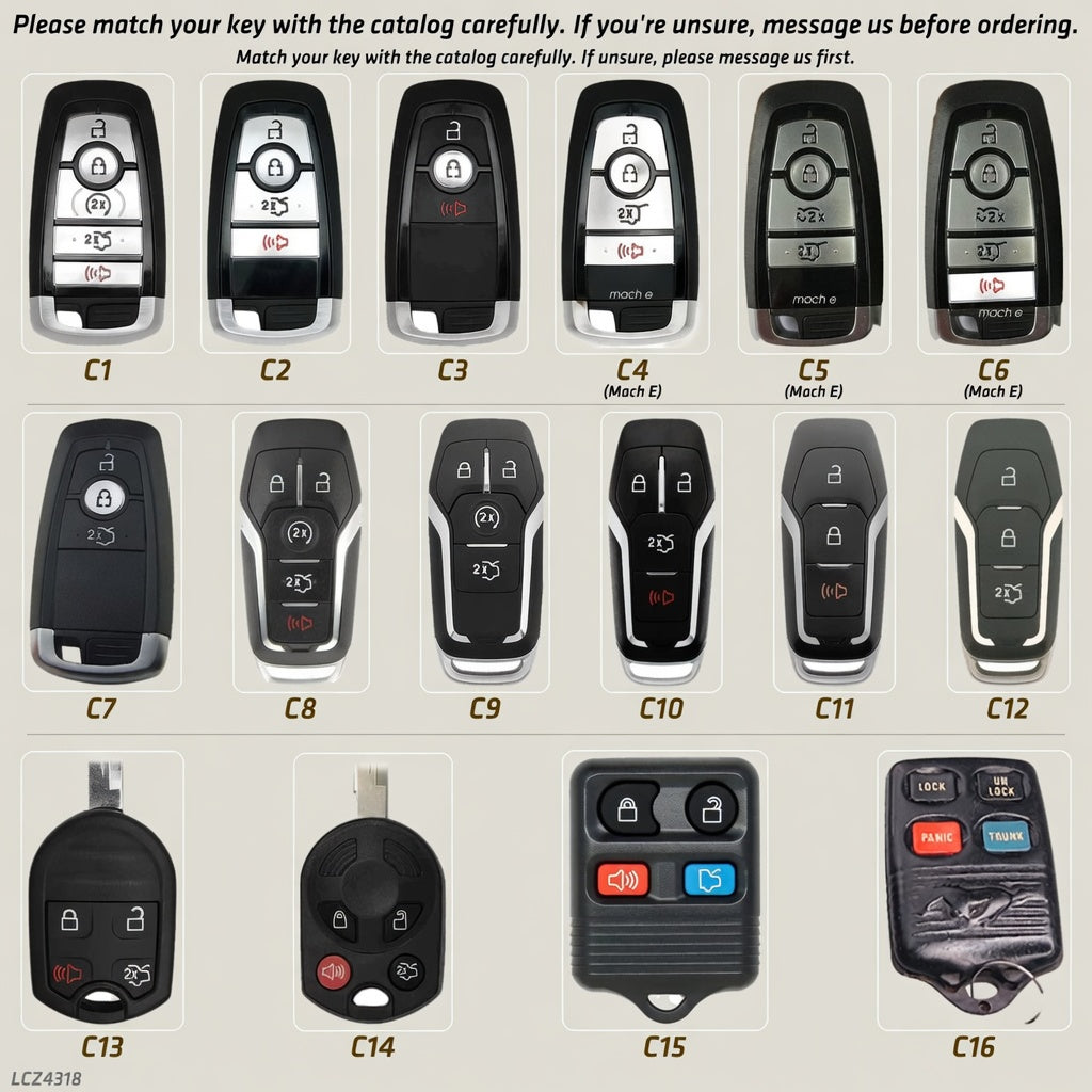 Key shape reference catalog - match your key shape (C1, C2, etc.) before ordering