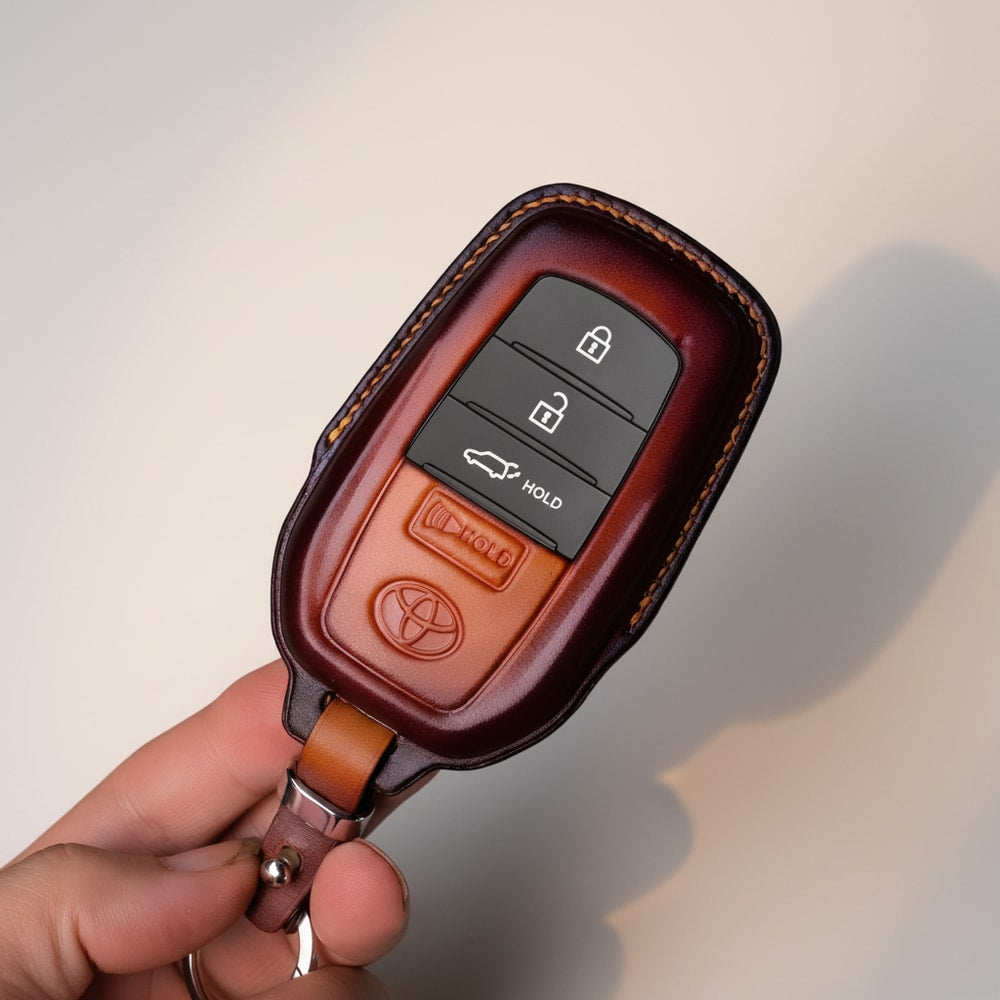 Custom Leather Key Fob Cover for Toyota Land Cruiser - View 2