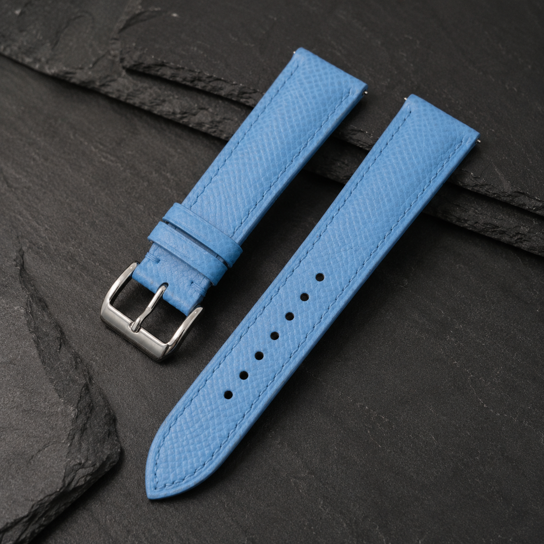 Light Blue Epsom Leather Watch Strap