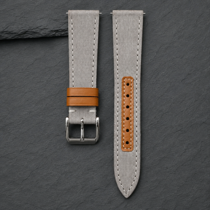 Light Gray Sailcloth Canvas Watch Strap