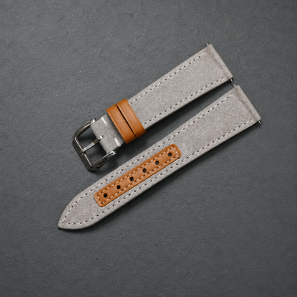 Light Gray Sailcloth Canvas Watch Strap