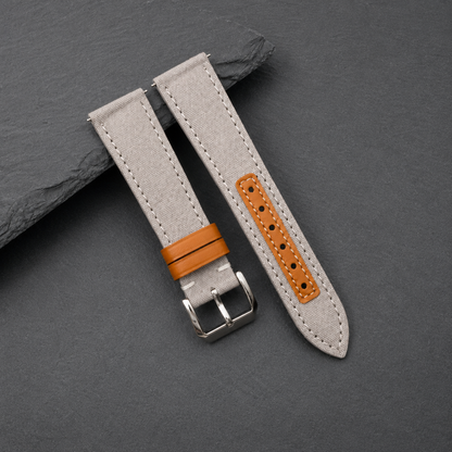 Light Gray Sailcloth Canvas Watch Strap
