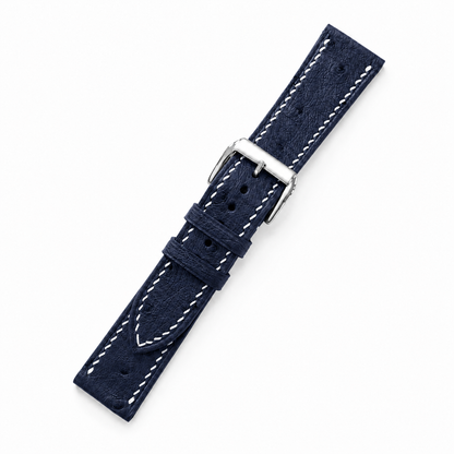 Midnight Navy Ostrich Leather Watch Strap