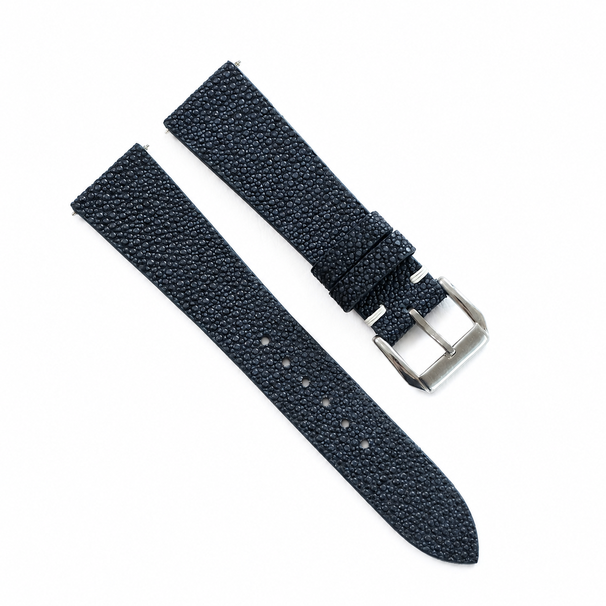 Midnight Navy Stingray Leather Watch Strap - Photo 1