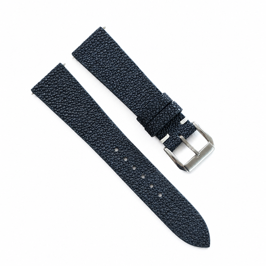 Midnight Navy Stingray Leather Watch Strap - Photo 1